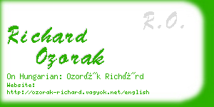 richard ozorak business card